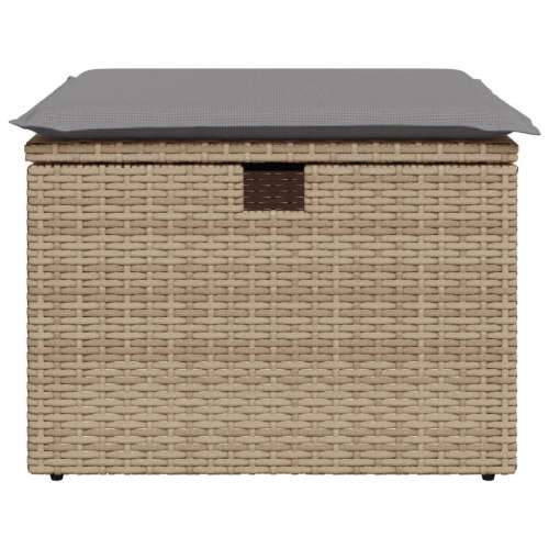 Vrtni tabure s jastukom bež 55 x 55 x 37 cm od poliratana - bež i siva 1 sa spremištem Cijena