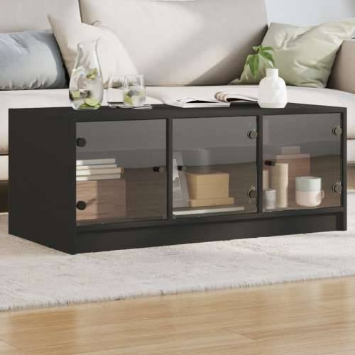 Stolić za kavu sa staklenim vratima crni 102 x 50 x 42 cm Crna 1 Cijena