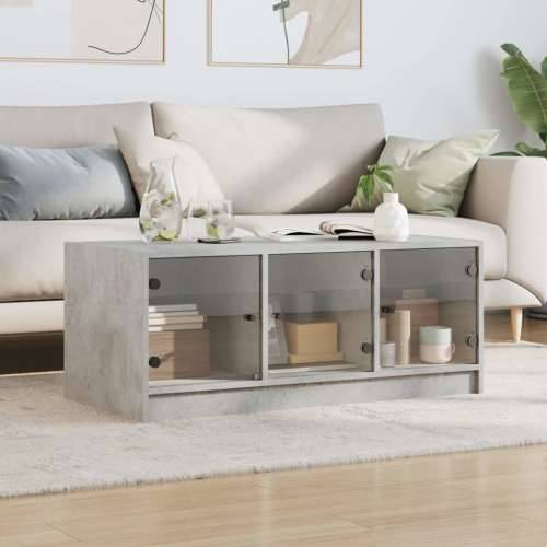 Stolić za kavu sa staklenim vratima boja betona 102x50x42 cm - Beton siva 1 Cijena