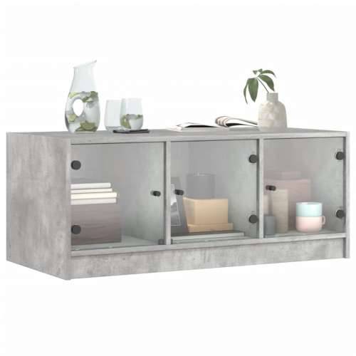 Stolić za kavu sa staklenim vratima boja betona 102x50x42 cm - Beton siva 1 Cijena