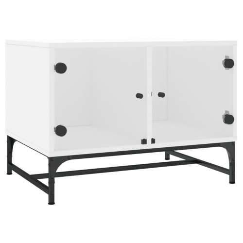 Stolić za kavu sa staklenim vratima bijeli 68,5 x 50 x 50 cm - Bijela 1 Cijena