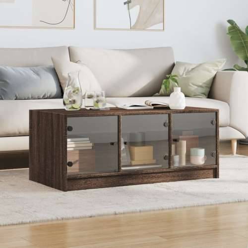 Stolić za kavu sa staklenim vratima boja hrasta 102x50x42 cm - Smeđi hrast 1 Cijena