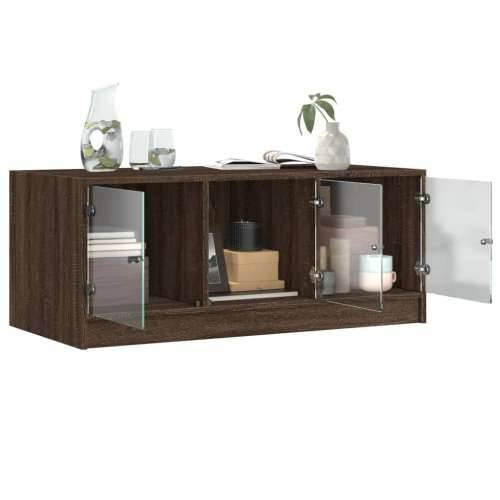 Stolić za kavu sa staklenim vratima boja hrasta 102x50x42 cm - Smeđi hrast 1 Cijena