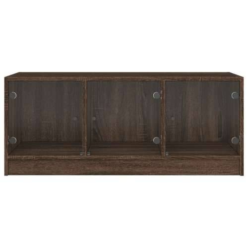 Stolić za kavu sa staklenim vratima boja hrasta 102x50x42 cm - Smeđi hrast 1 Cijena