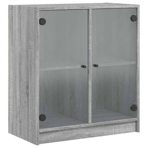 Bočni ormarić sa staklenim vratima boja hrasta 68x37x75,5 cm - Sivi hrast sonoma 1 Cijena