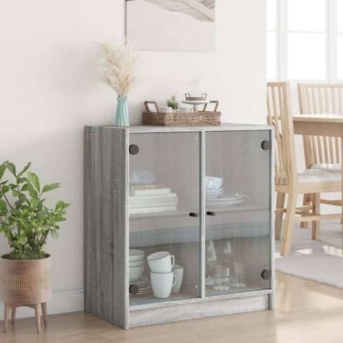 Bočni ormarić sa staklenim vratima boja hrasta 68x37x75,5 cm - Sivi hrast sonoma 1 Cijena