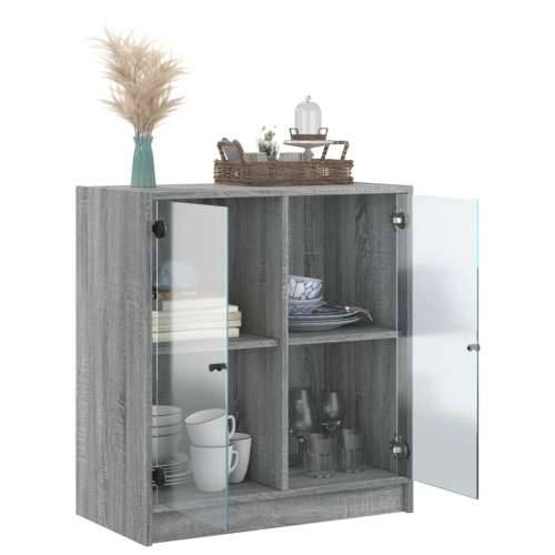 Bočni ormarić sa staklenim vratima boja hrasta 68x37x75,5 cm - Sivi hrast sonoma 1 Cijena