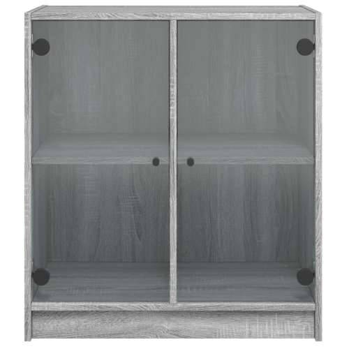Bočni ormarić sa staklenim vratima boja hrasta 68x37x75,5 cm - Sivi hrast sonoma 1 Cijena