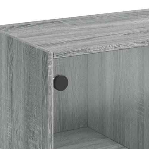 Bočni ormarić sa staklenim vratima boja hrasta 68x37x75,5 cm - Sivi hrast sonoma 1 Cijena