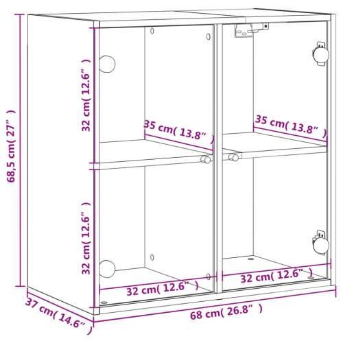 Zidni ormarić sa staklenim vratima bijeli 68 x 37 x 68,5 cm - Bijela 1 Cijena