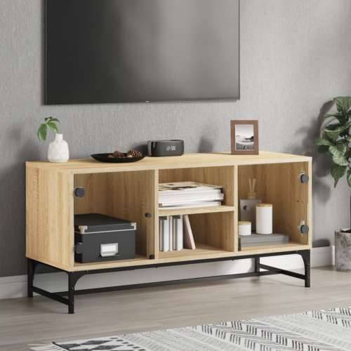 TV ormarić sa staklenim vratima boja hrasta sonome 102x37x50 cm - sonoma hrast 1 Cijena