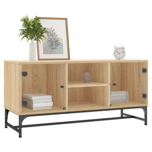 TV ormarić sa staklenim vratima boja hrasta sonome 102x37x50 cm - sonoma hrast 1 Cijena