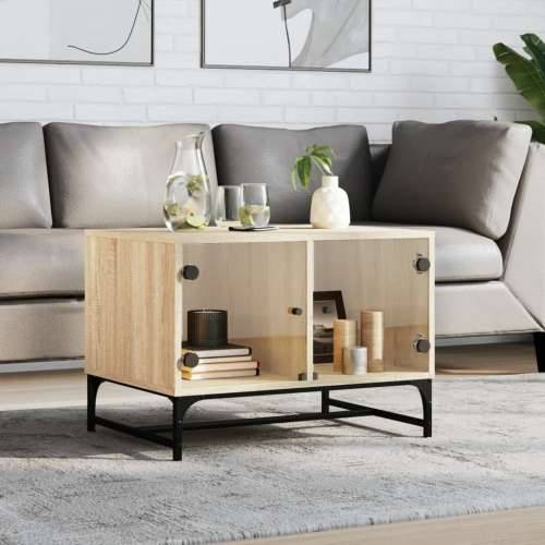 Stolić za kavu sa staklenim vratima boja hrasta 68,5x50x50 cm - sonoma hrast 1 Cijena