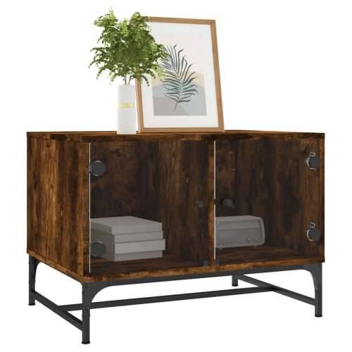 Stolić za kavu sa staklenim vratima boja hrasta 68,5x50x50 cm - Dimljeni hrast 1 Cijena