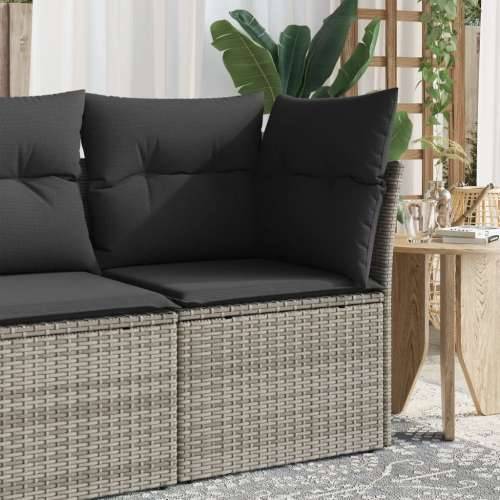 Kutna vrtna sofa od poliratana s jastucima siva - Siva 1 kutna sofa Cijena