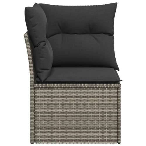 Kutna vrtna sofa od poliratana s jastucima siva - Siva 1 kutna sofa Cijena