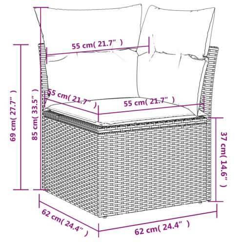 Kutna vrtna sofa od poliratana s jastucima siva - Siva 1 kutna sofa Cijena