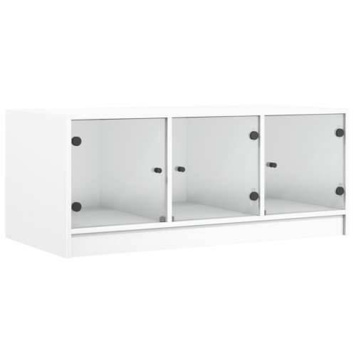 Stolić za kavu sa staklenim vratima bijeli 102 x 50 x 42 cm - Bijela 1 Cijena