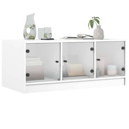 Stolić za kavu sa staklenim vratima bijeli 102 x 50 x 42 cm - Bijela 1 Cijena
