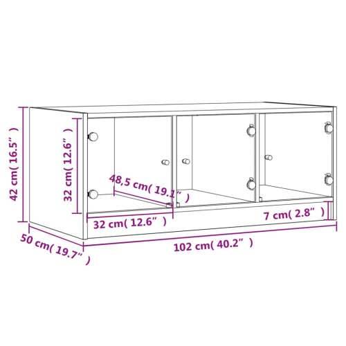 Stolić za kavu sa staklenim vratima bijeli 102 x 50 x 42 cm - Bijela 1 Cijena