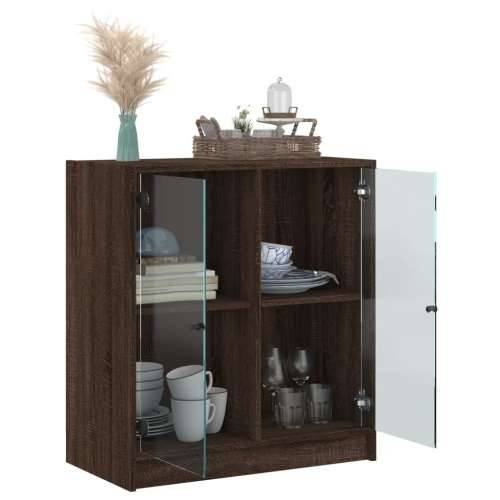 Bočni ormarić sa staklenim vratima boja hrasta 68x37x75,5 cm - Smeđi hrast 1 Cijena