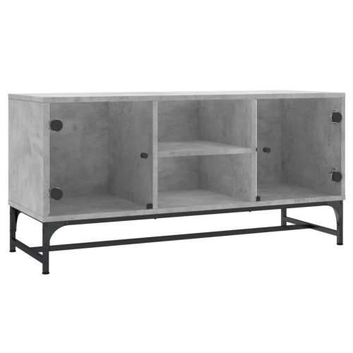 TV ormarić sa staklenim vratima boja betona 102 x 37 x 50 cm - Beton siva 1 Cijena