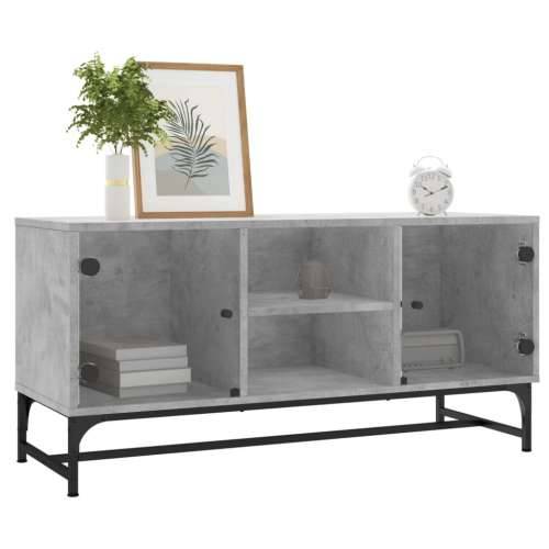 TV ormarić sa staklenim vratima boja betona 102 x 37 x 50 cm - Beton siva 1 Cijena