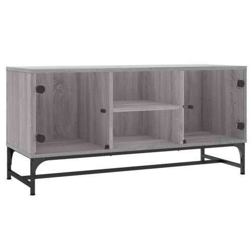 TV ormarić sa staklenim vratima siva boja hrasta 102x37x50 cm - Sivi hrast sonoma 1 Cijena