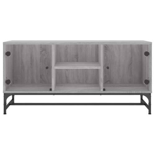 TV ormarić sa staklenim vratima siva boja hrasta 102x37x50 cm - Sivi hrast sonoma 1 Cijena