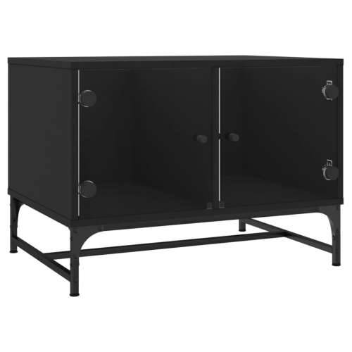 Stolić za kavu sa staklenim vratima crni 68,5 x 50 x 50 cm - Crna 1 Cijena