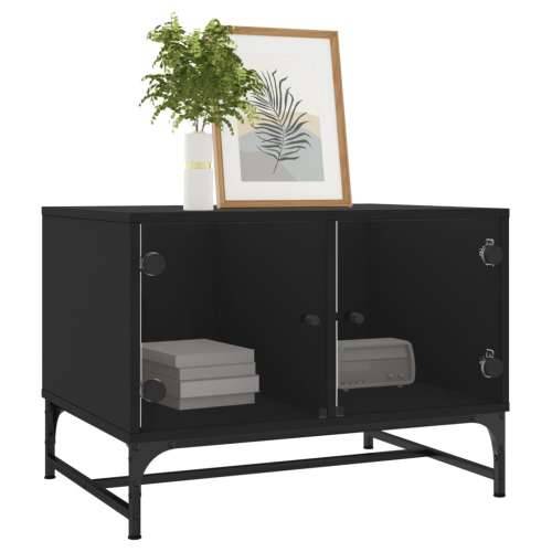 Stolić za kavu sa staklenim vratima crni 68,5 x 50 x 50 cm - Crna 1 Cijena