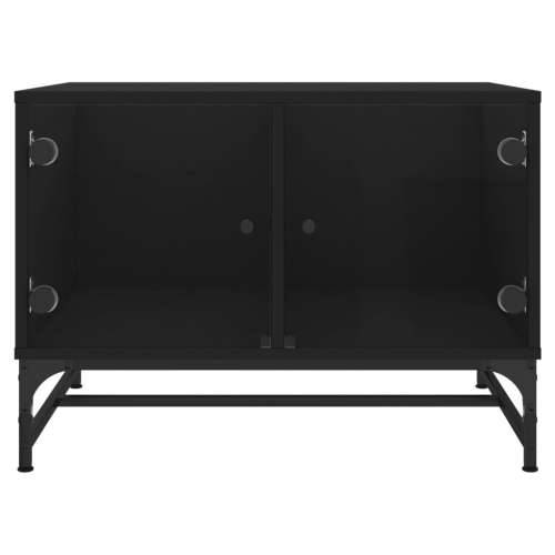 Stolić za kavu sa staklenim vratima crni 68,5 x 50 x 50 cm - Crna 1 Cijena