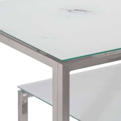 Konzolni stol srebrni nehrđajući čelik i kaljeno staklo Cijena