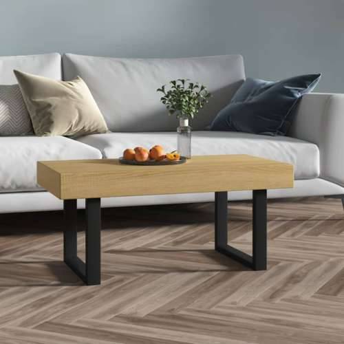 Stolić za kavu svjetlosmeđi i crni 90x45x40 cm MDF i željezo - Svjetlosmeđa 1 Cijena