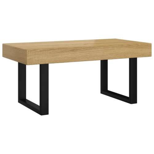 Stolić za kavu svjetlosmeđi i crni 90x45x40 cm MDF i željezo - Svjetlosmeđa 1 Cijena