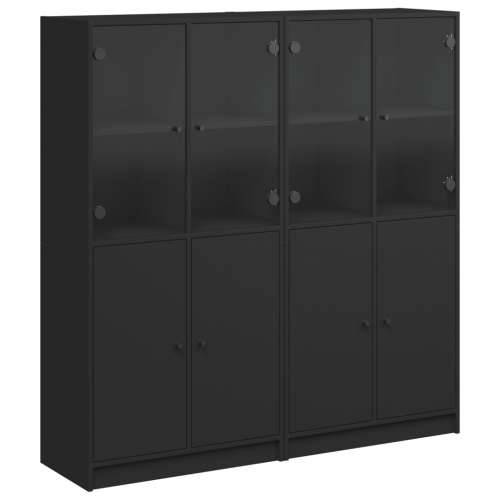 Regal za knjige s vratima crni 136x37x142 cm konstruirano drvo Crna 1 136 cm Cijena