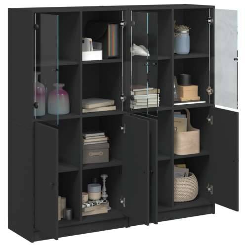 Regal za knjige s vratima crni 136x37x142 cm konstruirano drvo Crna 1 136 cm Cijena