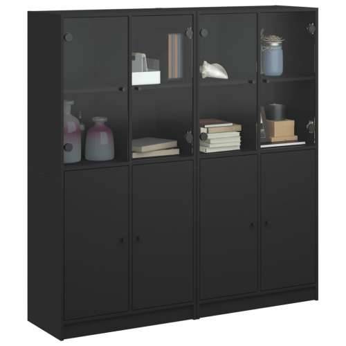 Regal za knjige s vratima crni 136x37x142 cm konstruirano drvo Crna 1 136 cm Cijena