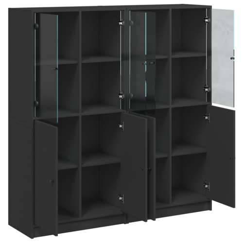Regal za knjige s vratima crni 136x37x142 cm konstruirano drvo Crna 1 136 cm Cijena