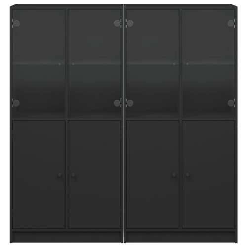 Regal za knjige s vratima crni 136x37x142 cm konstruirano drvo Crna 1 136 cm Cijena