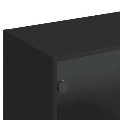 Regal za knjige s vratima crni 136x37x142 cm konstruirano drvo Crna 1 136 cm Cijena