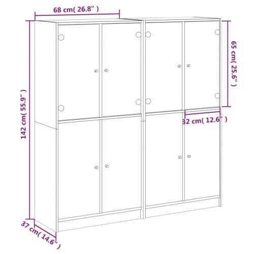 Regal za knjige s vratima crni 136x37x142 cm konstruirano drvo Crna 1 136 cm Cijena