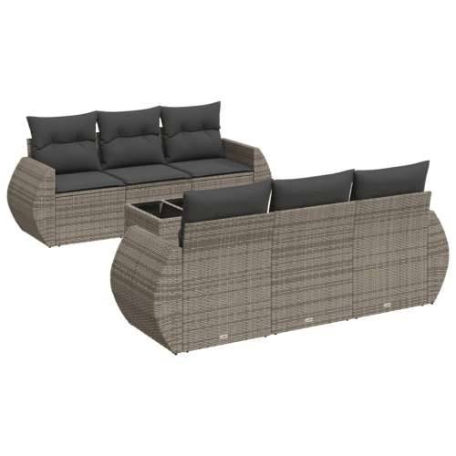 Vrtna garnitura - 7-dijelni set vrtnih sofa sivi od poliratana - Siva 7 Cijena