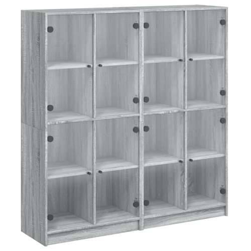 Regal za knjige s vratima boja hrasta 136x37x142 cm drveni - Sivi hrast sonoma 1 136 cm Cijena