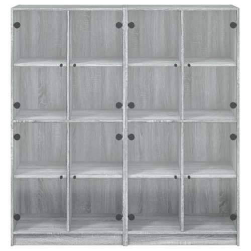 Regal za knjige s vratima boja hrasta 136x37x142 cm drveni - Sivi hrast sonoma 1 136 cm Cijena