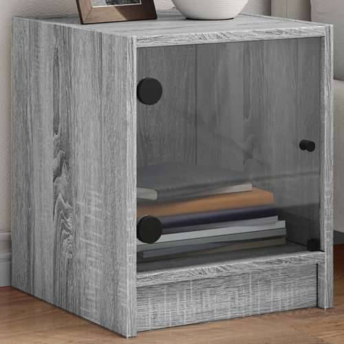 Noćni ormarić sa staklenim vratima boja hrasta 35 x 37 x 42 cm - Sivi hrast sonoma 1 Cijena
