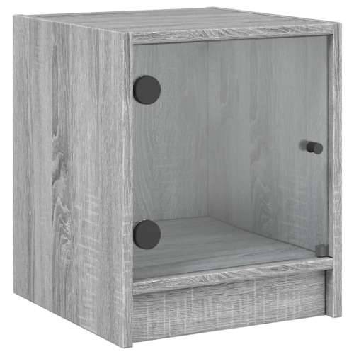 Noćni ormarić sa staklenim vratima boja hrasta 35 x 37 x 42 cm - Sivi hrast sonoma 1 Cijena