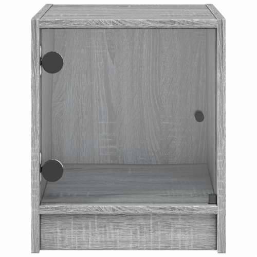 Noćni ormarić sa staklenim vratima boja hrasta 35 x 37 x 42 cm - Sivi hrast sonoma 1 Cijena