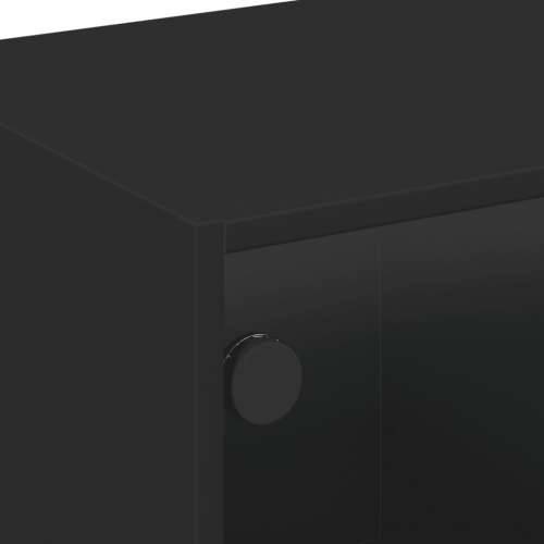 TV ormarić sa staklenim vratima crni 102x37x42 cm - Crna 1 Cijena