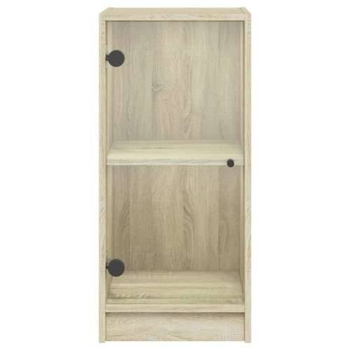 Bočni ormarić sa staklenim vratima boja hrasta 35x37x75,5 cm - sonoma hrast 1 Cijena